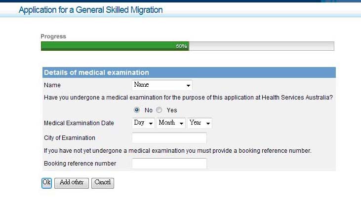 Details of medical examination