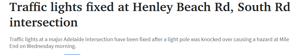 阿德莱德Henley Beach Rd, South Rd交叉口的交通灯已修好-1.jpg